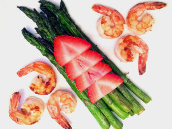 Grilled Lemon Shrimp with Asparagus + Strawberries