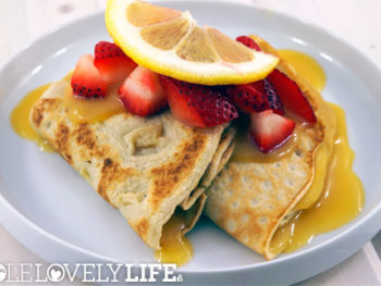 Paleo Crepes With Lemon Curd + Strawberries