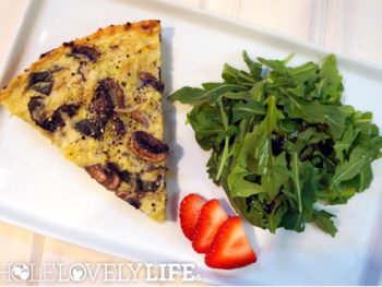 Leek, Mushroom + Basil Quiche with Jicama Crust