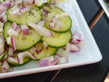 English Cucumber + Red Onion Salad with Champange Vinaigrette