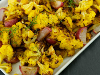 Roasted Cauliflower, Radish + Fennel