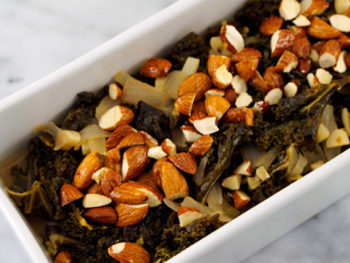 Sweet + Savory Kale With Maple Almonds