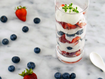 Berries With Lemon Thyme Coconut Whipped Cream