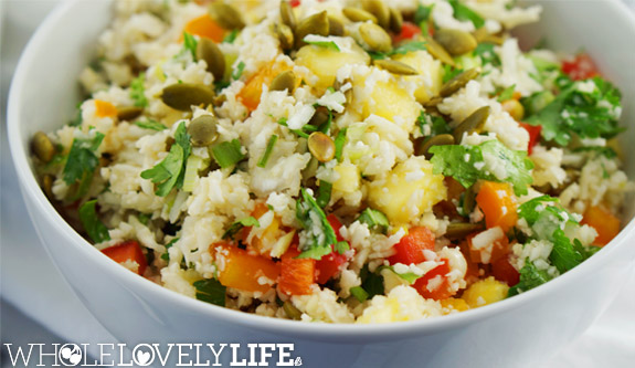 Asian Cauliflower Rice Chop Salad - Whole Lovely Life