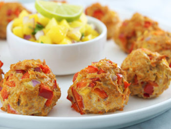 Southwest Turkey Meatballs with Mango Salsa