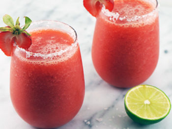 “Healthier” Strawberry Margarita with 1915 Organic Cold Press Juice