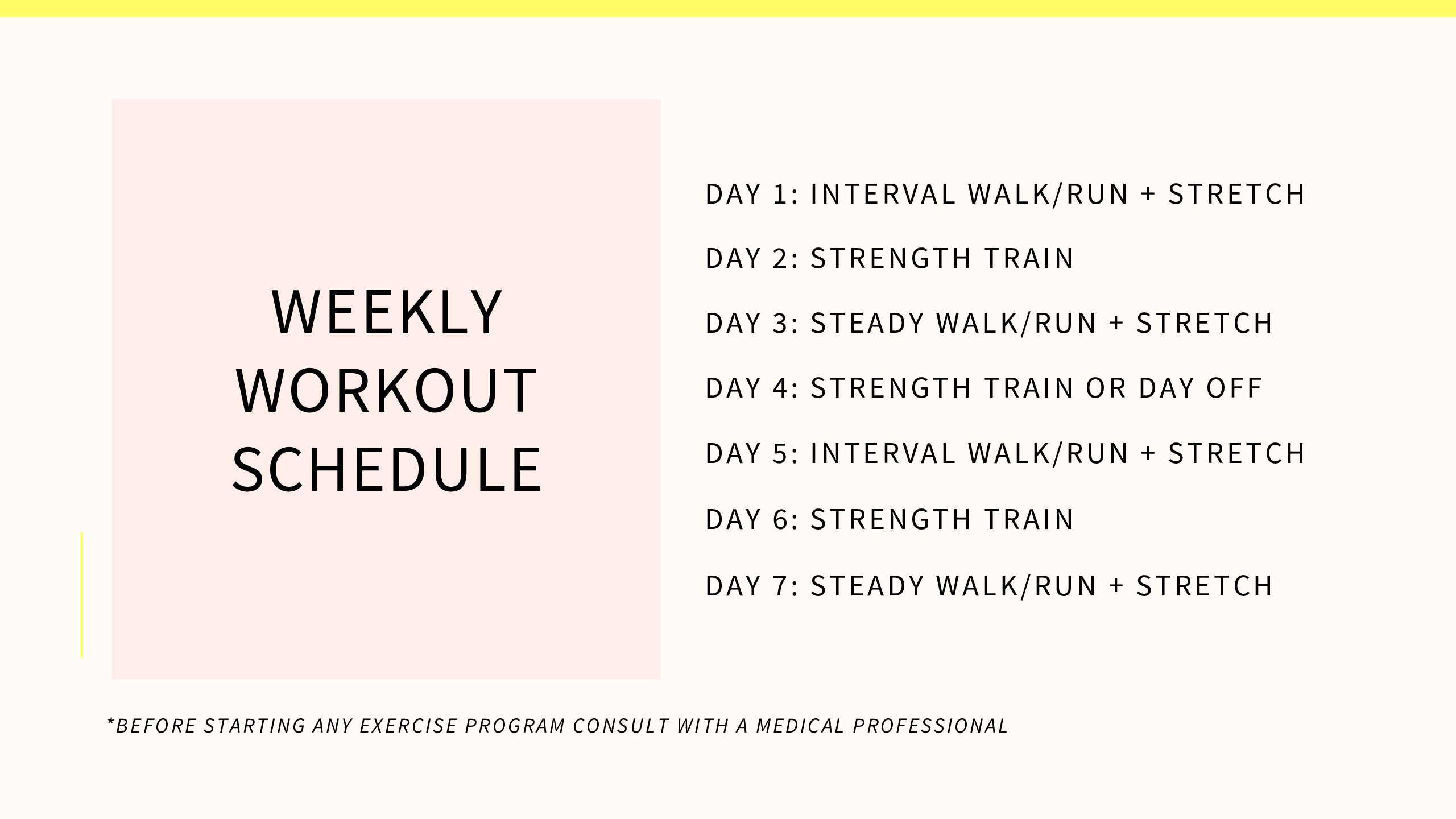 4 Week Walk or Run, Strength + Stretch Program (FREE Program) - Whole  Lovely Life